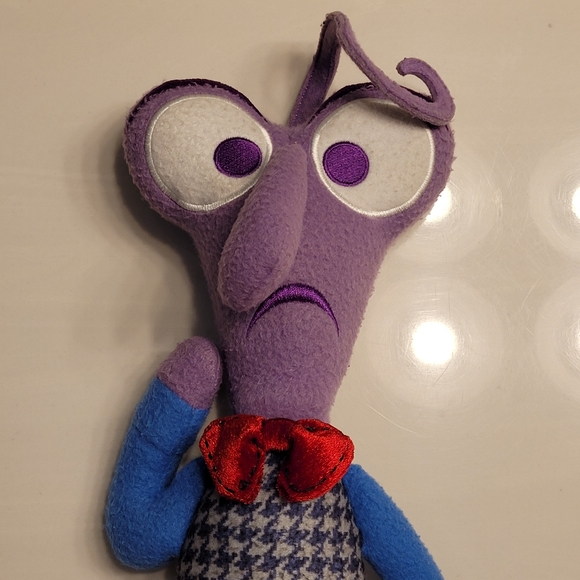 Disney Other - Fear DISNEY Inside Out Movie Purple Character Plush With Red Bow Tie